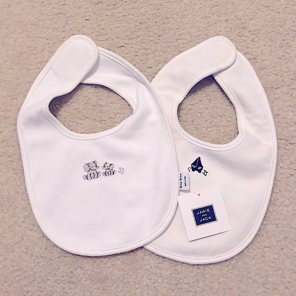 NWT Janie and Jack reversible baby bibs